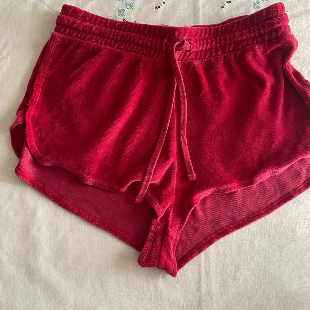 Hot PinkVelour Shorts